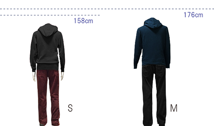 パーカー　バックサイズ