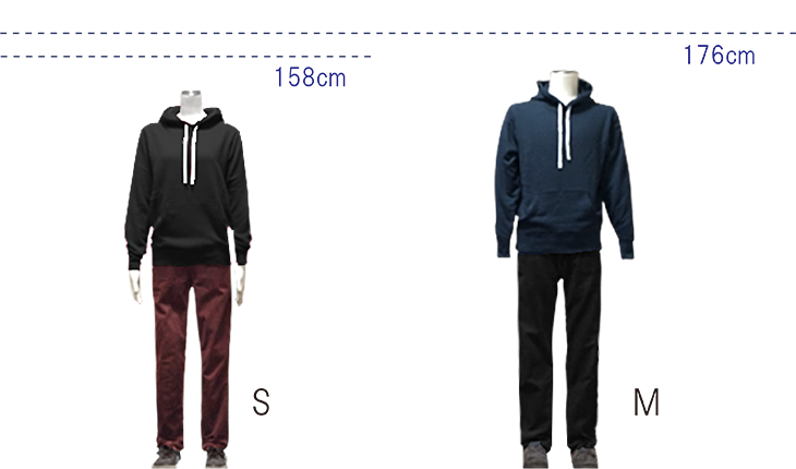 パーカー　フロントサイズ