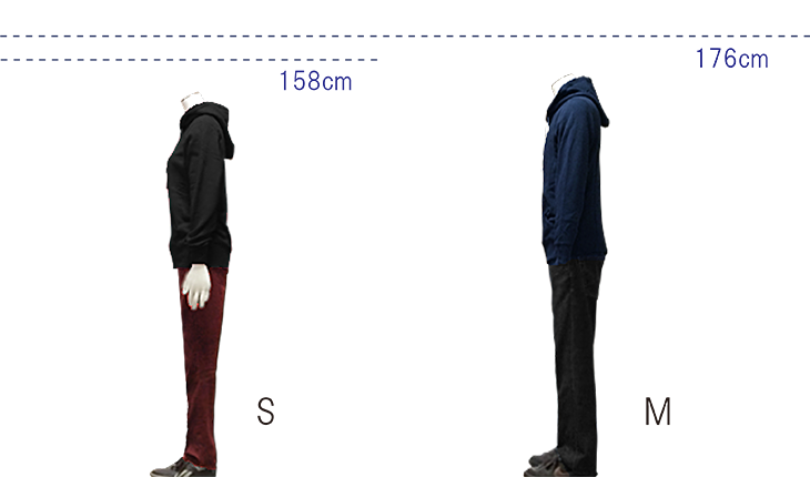 パーカー　サイドサイズ