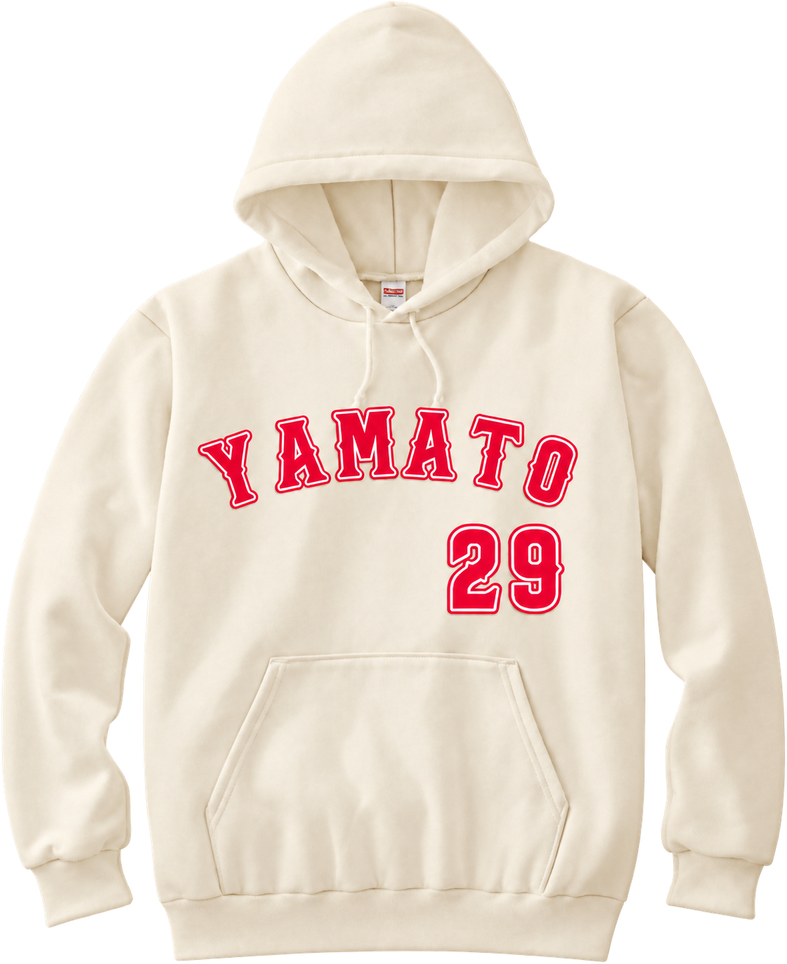 216-MLH ライトプルパーカーにYAMATOと背番号29を配置したデザイン例