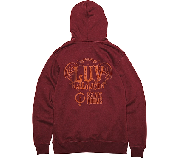 オリジナルパーカー 脱出ゲームデザイン 背中1箇所1色プリント