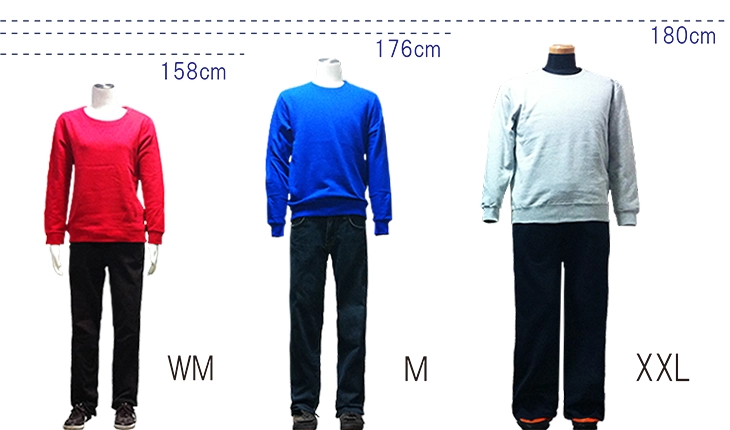 スウェット　フロントサイズ