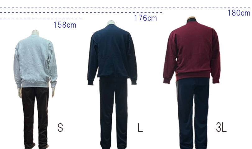 スウェット バックサイズ