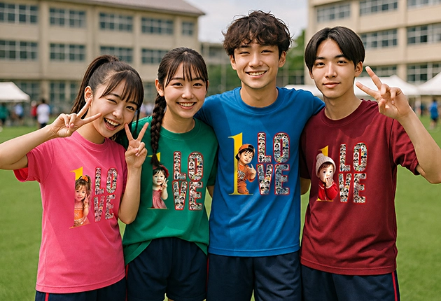 体育祭クラスTシャツ幼少期写真