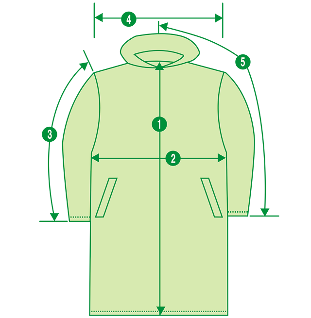 ベンチコート　部位サイズ