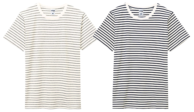 ボーダーtシャツ700円 にチームのロゴマークなど名入れプリント