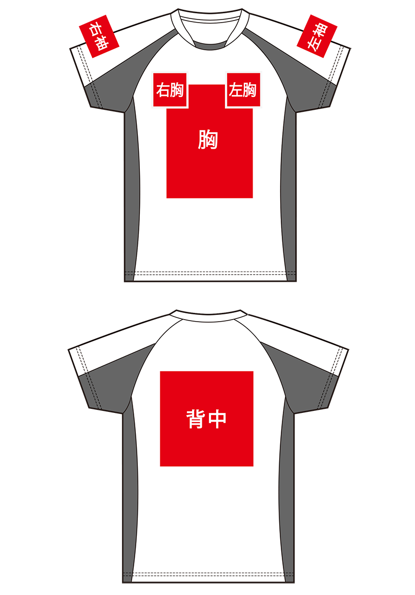 Tシャツのプリント箇所
